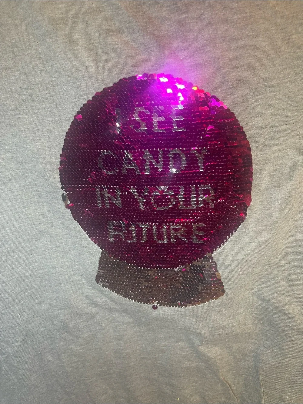 Girls Cat & Jack Gray Sequin Crystal Ball Long Sleeve Tie Front Top XL NWT